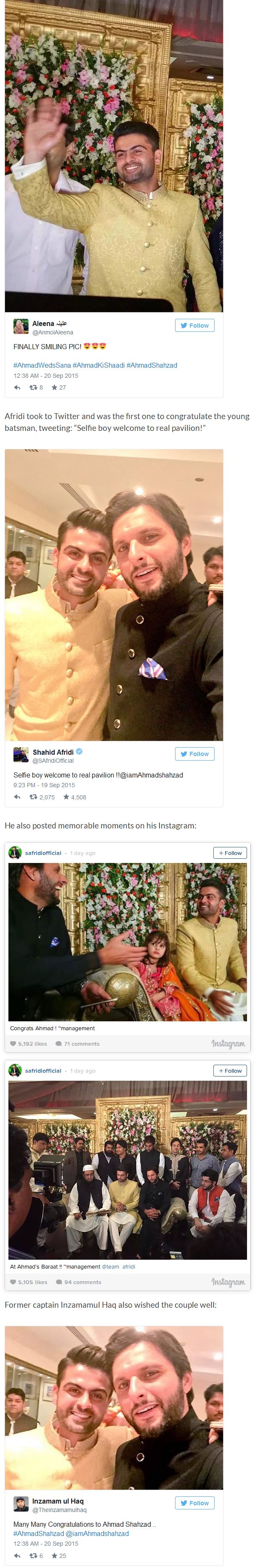 Selfie-King Ahmed Shahzad got hitched this weekend