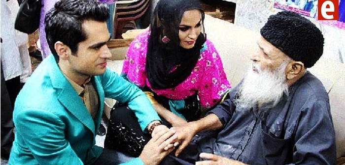 Veena Malik and her husband also visited Edhi Home