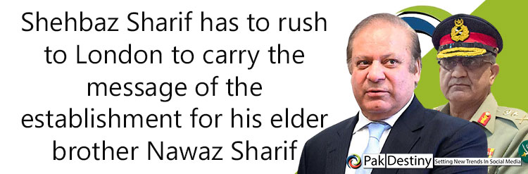 shahbaz sharif message establishment for nawaz sharif